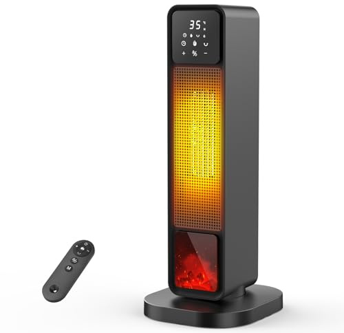 Heizlüfter Energiesparend Große Räume: 2200W heizlüfter leise 70° Oszillierend,8-Stunden-Timer, Kippschutz, Kippschutz, Touchscreen-/Fernbedienung,für Schlafzimmer Verbrauch