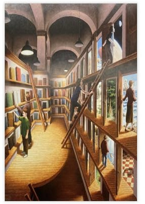 Rob Gonsalves Gerahmter Kunstdruck auf Leinwand, magischer Realismus, Wandkunst, Dekordruck, Gemälde für Wohnzimmer, Schlafzimmer, Dekoration, 30 x 45 cm