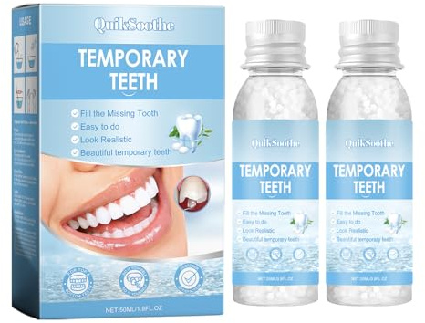 Temporary Tooth Filling, 2PCS Tooth Filling Repair Kit, Tooth Repair Beads for Temporary Fixing Filling Missing Broken Tooth Moldable False Teeth Material