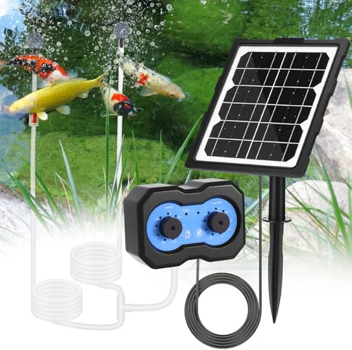 Solar Pond Aerator with Timed Oxygenation Modes Garden Fish Tank Pool Pond