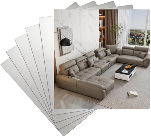 6 Pcs Self Adhesive Mirror Tiles, Shatterproof Acrylic Mirror Stickers