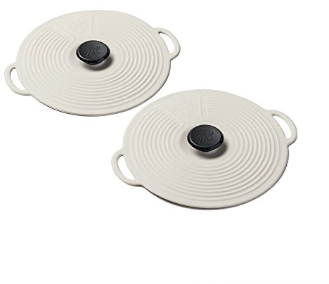 Zeal L250C Silicone Keep Fresh Storage Airtight Seal Mini Lid Reusable Eco-Friendly Classic Design Set of 2 Cream (10cm/4)