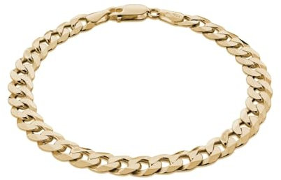 Pulsera De Hombre En Plata 925 Con Eslabones Cubanos Dorados