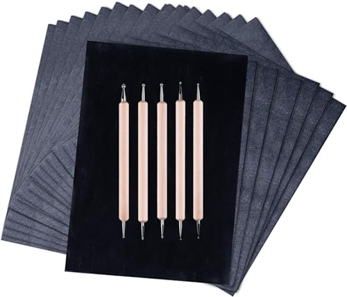 200 Blatt Carbon Papier schwarz Carbon Transfer (21,6 x 29,2 cm) Transparentpapier für Holz, Papier, Leinwand und andere Art Oberflächen schwarz