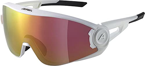ALPINA 5W1NG QV - Kontrastverstärkende, Selbsttönende & Beschlagfreie Sport- & Fahrradbrille Mit 100% UV-Schutz Für Erwachsene, white matt, One Size