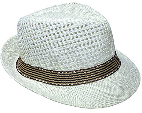 JK Home Panama Fedora Straw Hat Outdoor Sports Gangster Trilby Jazz Manhattan Cosplay Travel Holiday Cap