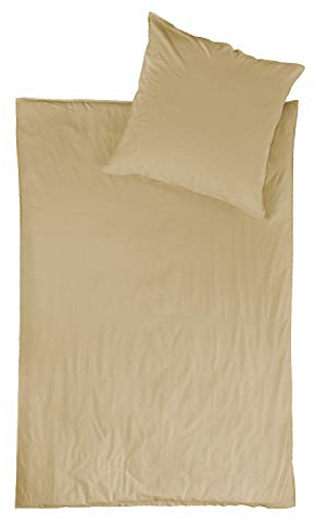 jilda-tex Bio-Bettwäsche Stone-Washed Lissabon 100% Bio-Baumwolle Knitterlook Stehsaum Uni Made in Green (Creme, 135 x 200 cm)