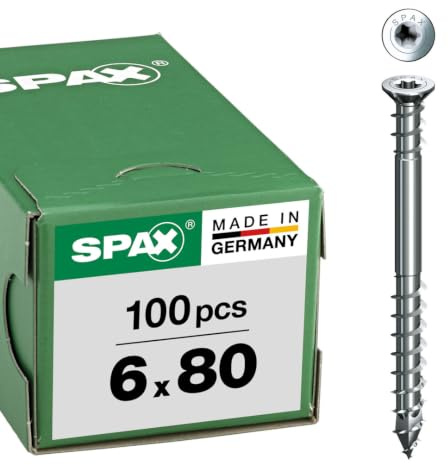 SPAX Justierschraube 6 x 160 mm, 100 St., Flachkopf, T-STAR plus T30 | WIROX Distanzschraube mit 4CUT und Halterillen für stufenloses Nivellieren von Holzunterkonstruktionen ohne Vorbohren.