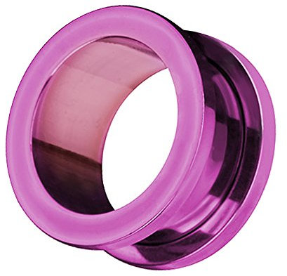 Taffstyle Flesh Tunnel Ohr Piercing Ear Plug Ohrpiercing Schraub Edelstahl Schraubverschluss Einfach Creole 4 mm Lila