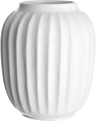 BUTLERS Blumenvase LIV weiße Keramik bauchige Vase Ø16,5cm 20cm hoch | Vintage Deko-Vase für Pampasgras und Trockenblumen | Vase für Tischdeko oder als Buchvase