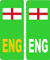 2 x ENG England Green Electric/EV/Hybrid Union Jack Flag Car Number Plate Vinyl Stickers United Kingdom by Ellis Graphix