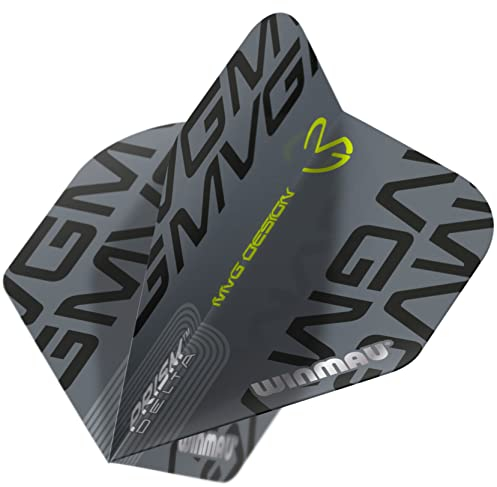 WINMAU Prism Delta Michael Van Gerwen MvG Grey Extra Thick Dart Flights - 1 Set per Pack (3 Flights in total)