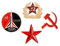 Anstecknadel aus Emaille, Motiv: Sowjetunion, rote Sterne, Hammer
