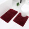 Homaxy Badezimmerteppich Set 2 teilig WC Vorleger mit Ausschnitt Set Badematte rutschfest Waschbar Hochflor Badteppich Mikrofaser Badvorleger Set – 50 x 60 cm + 51 x 76 cm, Weinrot