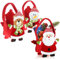 COM-FOUR® 3x Weihnachtstaschen aus Filz - weihnachtlicher Weihnachtskorb, Geschenkkorb - Filztaschen für kleine Präsente - Geschenktasche für Weihnachten und Nikolaus - 18cm (rot + grüner Schal)