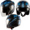 Jet Motorradhelm City Zertifikat ECE 22-05 Doppeltvisier Mattt Schwarz Blau S