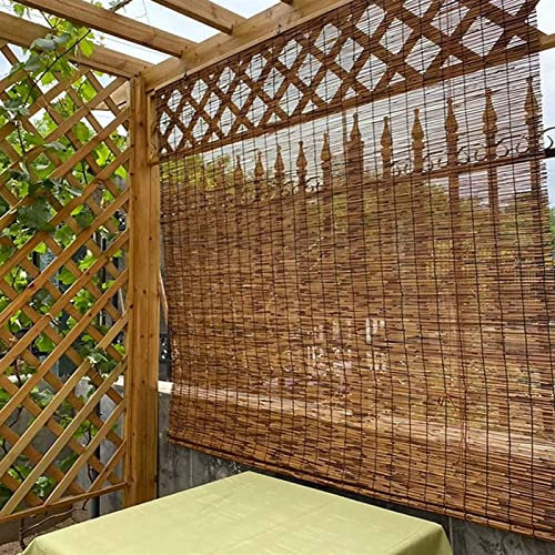 KDLKCT6 Roller Blind Bamboo - Reed Curtain Blinds, Width 50/70/90/110/130/150cm Wide, Heat Insulation, Privacy Window Blind, For Garden Porch Outdoor Sun Shade, Kitchen Bamboo Roller Shades