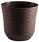 Acan Tradineur - Maceta Rattan Redondo de Plástico - Fabricado en España - Ideal para Plantas, hogar, jardín y terrazas - Ø 33 cm - Color Wengue