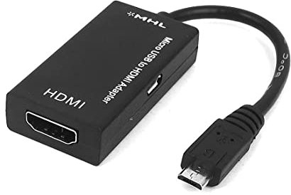 Ruilogod Micro USB Jack femenino a hombre HDMI Cable Adapter Conector Negro