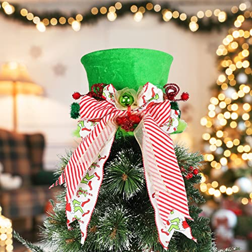 PARTY KNIGHT Weihnachtsbaumspitze – Grinch Weihnachtsdekoration, Grinch Baumspitze, handgemachte Weihnachtsbaumdekoration, Grinch Baumspitze