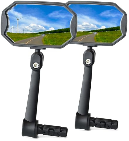 BriskMore Bar End Fahrradspiegel für Mountainbikes, High-Definition Konvexe Glaslinse für E-Bike Lenker, Kratzfest, Sicherer Rückspiegel 1 Paar Fahrradspiegel (Rechte und linke Seite) BT-015…