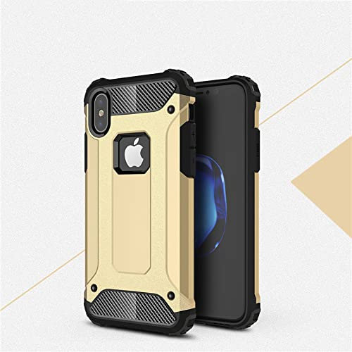 GORJO Strong Hybrid Tough Shockproof Armor Back Case for iPhone X XR XS Max 8 8 Plus 7 6s 12 11 Pro Hard Rugged Phone Protective Cover, Local Tyrant Gold, for iPhone 5 5s