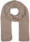 styleBREAKER Damen langer Strick Schal mit Wellen Strickmuster, warmer Winter Strickschal Einfarbig 01018168, Farbe:Taupe