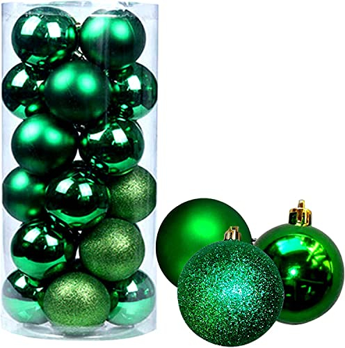 SHATCHI 6Pcs Dark Green Christmas Baubles, Shatterproof Plastic, 6cm, Modern Style, Christmas Tree Decoration, Occasional Decor