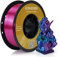 Kingroon Filamento per stampante 3D PLA, filamento PLA in seta a triplo colore, precisione dimensionale +/- 0,03 mm, bobina da 1 kg (1,0 kg), 1,75 mm, rosso blu verde