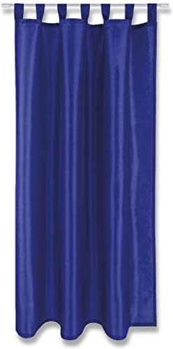 Arsvita Blickdichte Blaue Gardine Alessia mit Schlaufen in 140x145cm (BxL), in vielen Größen und Farben