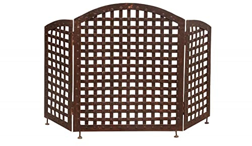 Biscottini Funkenschutz für Holzkamin 120 x 4 x 76 cm | Funkenschutz aus Holz aus Schmiedeeisen | Spritzschutz Kamin
