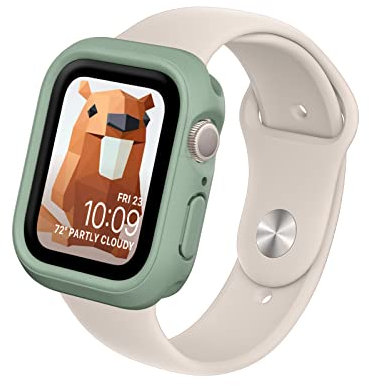 RHINOSHIELD Bumper Case Compatible with Apple Watch Series 9/8 / 7 [45mm] | Slim Protective Cover - Lightweight, Shock Absorbent and Non-Slip - Sage Green