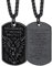 FaithHeart Colgante San Miguel Arcángel Collar Negro Placa Cristiana Acero Inoxidable 316L Hombre Joyería Católica Talismán Familia Padre