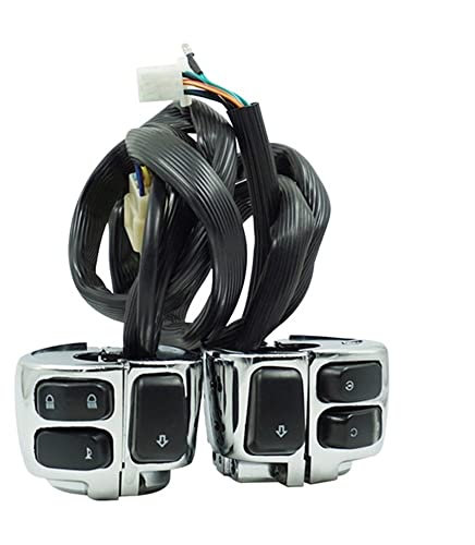 CHUYUE Motorrad Lenkerschalter Motorrad 25mm Lenkerschalter Kabelbaum Horn Blinker Lichtschalter Für H.a.r.l.e.y Sportster Dyna Softail 96-12