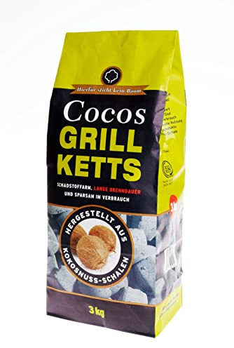 15kg Cocos Premium Grillbriketts aus Kokosschalen „Made IN Germany“ Kohle Holzkohle für Kugel-& Holzkohlegrill ideal für Dutch Oven Smoker Briketts Grill Kohle