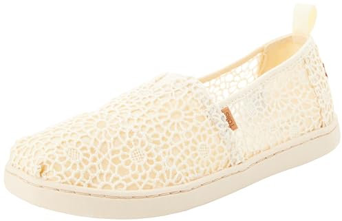 TOMS Classic Alpargata Flacher Slipper, Natural Moroccan Crochet, 37.5 EU