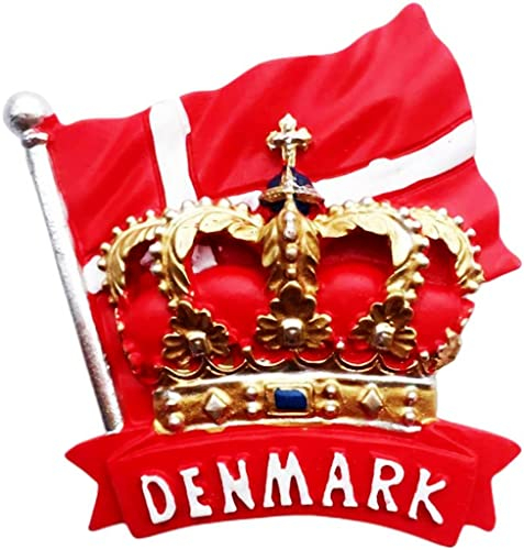 Dänemark Flagge Krone Dänemark Kühlschrankmagnet Kühlschrankmagnet Dekoration Magnet Aufkleber Souvenir Harz Handwerk