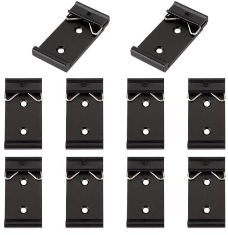 AHANDMAKER 10 Stück Din-Schienen-Festklemme Universal-DIN-Schienenmontage-Clip Mit 1.02 Zoll Breite, DIN-Schienen-Montagehalterungen Aus Aluminiumlegierung Halbleiterrelais-Clip Für Die Relaismontage