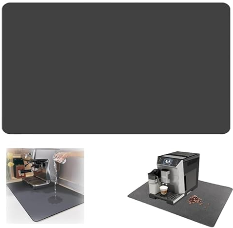 Abtropfmatte Geschirr Abtropfmatte 60 x 50cm Schnelltrocknend Trockenmatte UnterlageGeschirr für Küchenarbeitsplatte saugfähiges KaffeemaschinenGeeignet Arbeitsplatten, Kaffeemaschinen (Dunkelgrau)