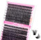 FADLASH Wimpern Einzeln 0.07C Curl zu Hause Cluster Lashes Natürlich Individuelle DIY Segmente Breit Fundament Volume Extensions 60D+80D Wimpernverlängerung Mix 10-18mm Wimpernbüschel