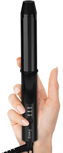 Mini Rizador Pelo 25mm de Doble Voltaje, Tenacillas Pelo con 3 Temperaturas Ajustables, Mini Tenacillas de Pelo Profesional de Cerámica con Infusión de Aceite Argán, Rizador Tamaño de Viaje con Bolsa