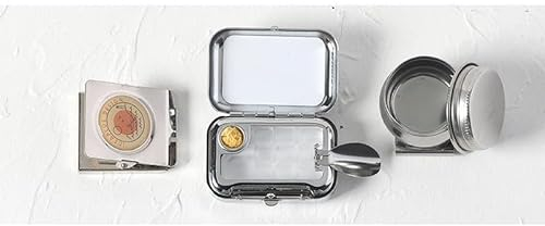 Set di scatole per pittura – Scatola di vernice portatile personalizzata in metallo con 10 griglie, staccabile, acquerello, pennello, vasetto magnetico, mini scatola di latta piccola kit da viaggio