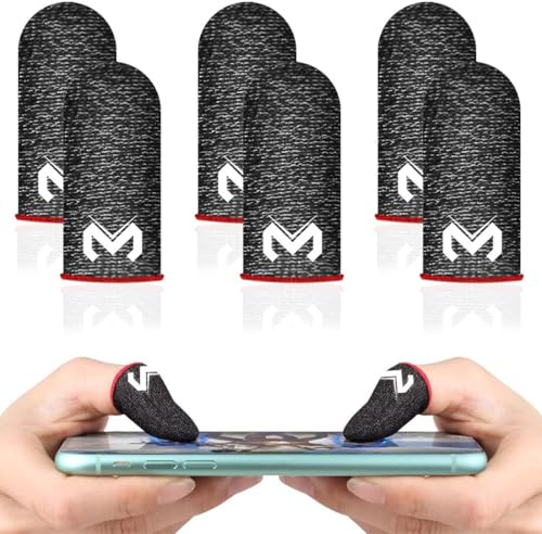 KOQAIIZ PUBG Mobile Game Finger Sleeve 6PCS Touch Screen Thumb Sleeve Traspirante con Traspirante Copridito da Gioco Professionale