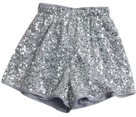 Damen Pailletten Hose Kurz Festival Konzert Sexy Outfit Glitzer Shorts Club Glänzend Kurze Hotpants Silber Gold Freizeitshort Für Nachtclub Karneval Tanz Rave Party Outfits