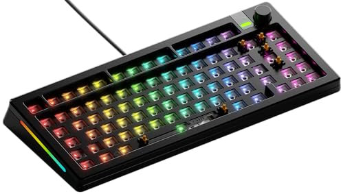 Glorious Gaming GMMK 3 PRO Barebones Custom Keyboard Kit, Custom Modular Aluminum Body & Gasket System, Hotswappable TKL 75%, Sound Dampening Foam, Aluminum Switch Plate, ISO/EU - Black
