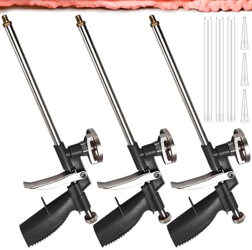3 pistolas de espuma, pistola de espuma de construcción, pistola de espuma de construcción, pistola de espuma de poliuretano para espuma de montaje, pistola de espuma de construcción, para el hogar y