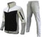 Trainingsanzüge für Herren, Kapuzenoberteil und Jogginghose, lässig, durchgehender Reißverschluss, Kapuzen-Sweatshirt, leichte Jogginghose, Patchwork, Fitnessstudio, Kleidung, Sweatpants mit Taschen,