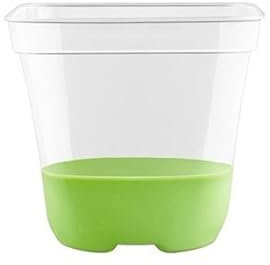 CNNIK 12 Stück Anzuchttöpfe mit Silikonboden Blumentopf Plastik Quadrat Setzlinge Anzucht Töpfe Pflanzgefäße für die Pflanzenaufzucht für Innen Außenbereich Grün