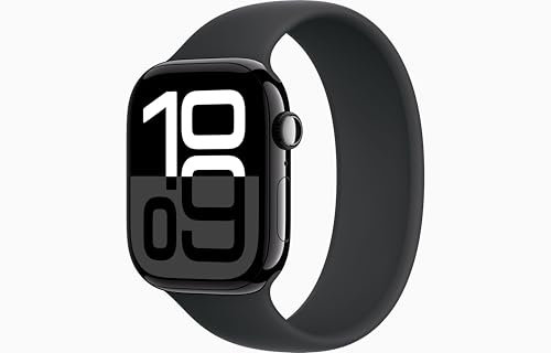 Apple Watch Series 10 [GPS + Cellular, 42mm] - Caja de Aluminio Plata con Correa Solo Loop Negra, Talla 7 (Reacondicionado)