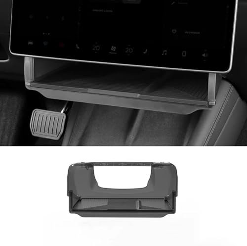Ywooon Under Screen Magnetic Storage Box for Tesla Model Y 2020-2024 and Model 3 2017-2023 Center Console Organizer Non Slip Convenient Storage Hidden Shelf for Center Console Organizer